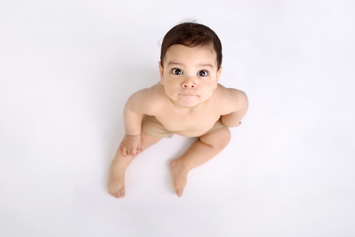 Meilenstein Shooting Portrait von Baby mit anderem Blickwinkel